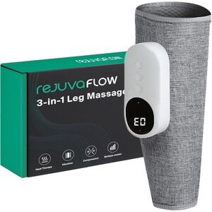 1 Rejuvaflow 3-in-1 Leg & Calf Massager Adjustable Compression Single Pack NEW